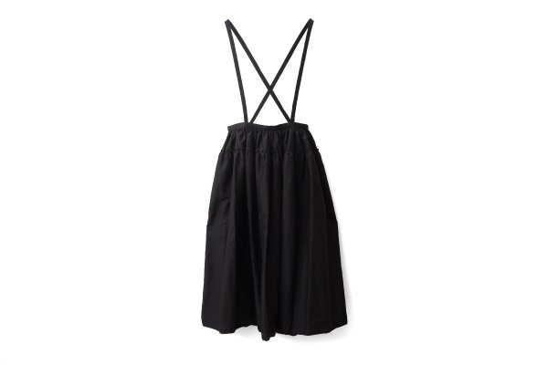 画像1: cotton silk lawn suspender skirt (BK) (1)