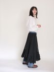 画像12: cotton chiffon skirt (BK) (12)