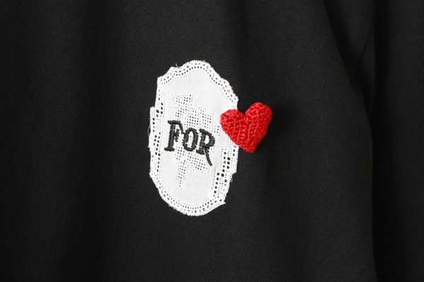 画像4: long sleeve T-shirt w/Heart brooch (BK) (4)