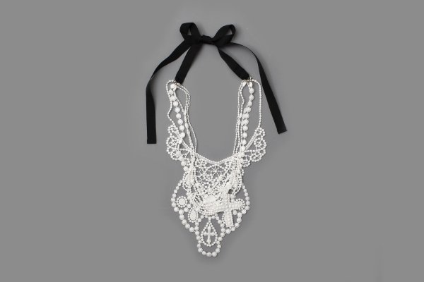 画像1: 別注!! lace necklace (BK) (1)