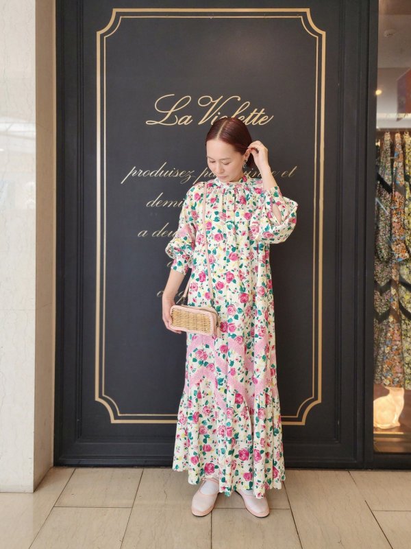 画像7: 別注!! print gather dress (CRPK) (7)