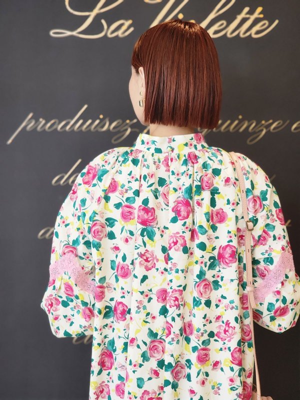 画像12: 別注!! print gather dress (CRPK) (12)