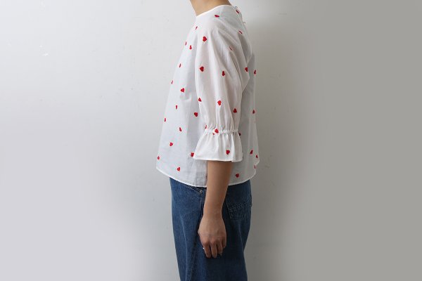 画像14: 別注!! ハートモチーフ刺繍トップ (WH×RD) (14)