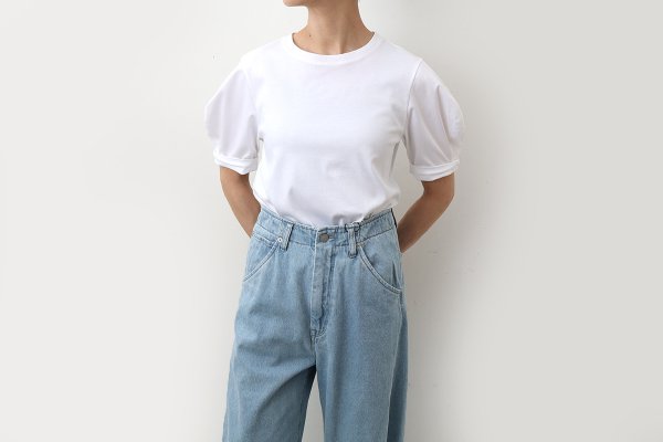 画像16: SALE15%OFF!! 別注!! コットンパフスリーブトップ (WH) (16)