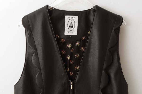 画像3: dry leather vest (BK) (3)