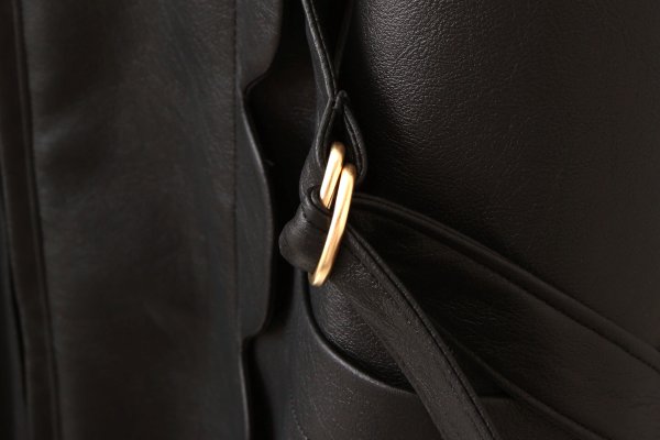 画像7: dry leather vest (BK) (7)