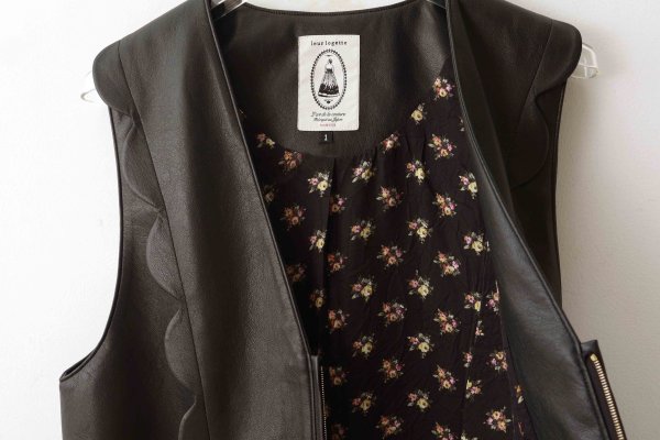 画像8: dry leather vest (BK) (8)