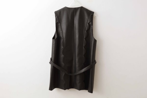 画像2: dry leather vest (BK) (2)