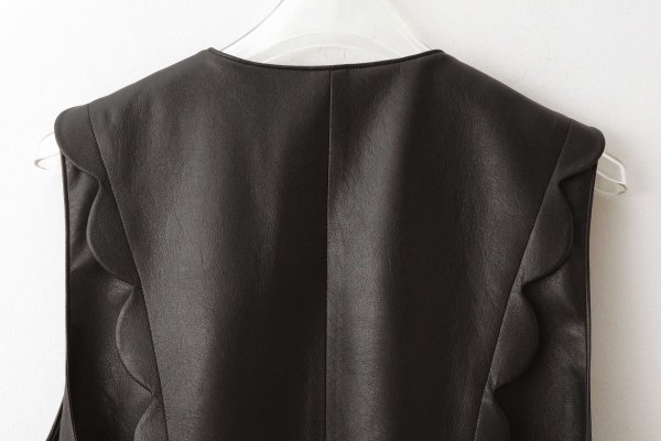 画像9: dry leather vest (BK) (9)