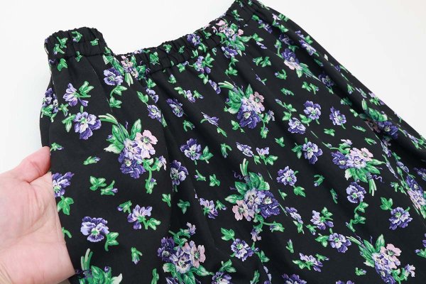 画像4: 別注!! print gather skirt (BK) (4)