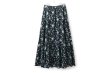 画像2: 別注!! print gather skirt (BK) (2)