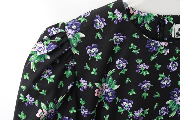 画像4: 別注!! cotton print dress (BK) (4)