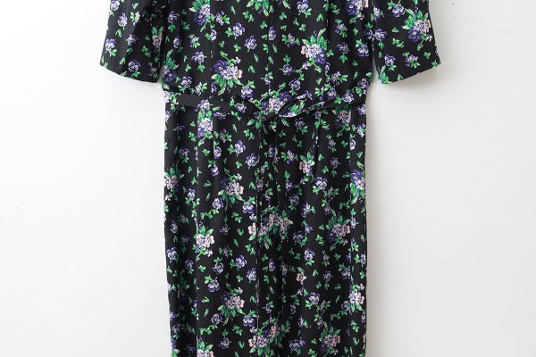 画像5: 別注!! cotton print dress (BK) (5)