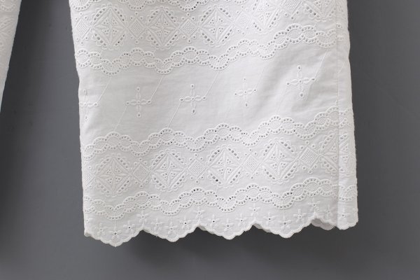 画像6: cotton scalloped embroidery pants (WH) (6)