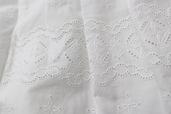 画像5: cotton scalloped embroidery pants (WH) (5)