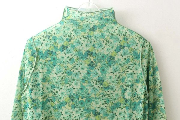 画像4: forest flower tulle print top (GR) (4)
