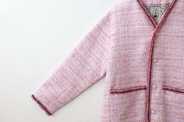 画像7: 別注!! strawberry tweed jacket (PK) (7)