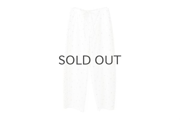 画像1: cotton flower embroidery pants (WH) (1)