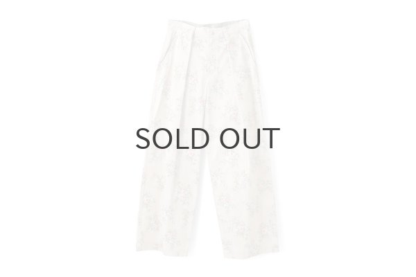 画像1: vintage flower cotton print pants (BG) (1)