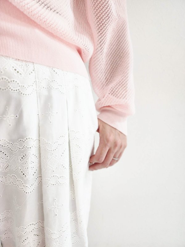 画像16: SALE30％OFF‼︎ cotton scalloped embroidery pants (WH) (16)