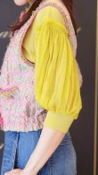 画像15: COTTON FREICE T-SHIRT w/MESH SLEEVES (KNT253A:WH) (15)