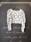 画像1: flower tulle embroidery top (GR) (1)