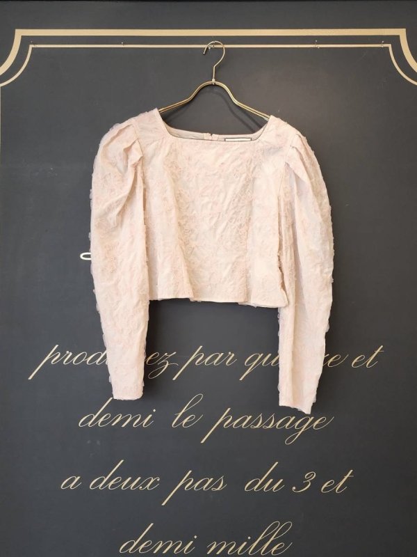 画像1: flower tulle embroidery top (BG) (1)