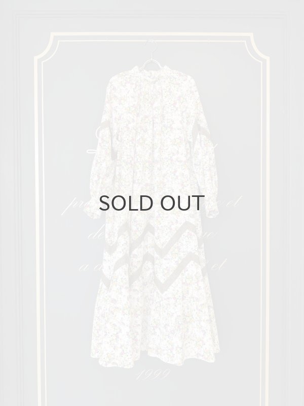 画像1: 別注!! print gather dress (OF) (1)