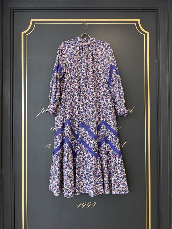 画像1: 別注!! print gather dress (PK) (1)