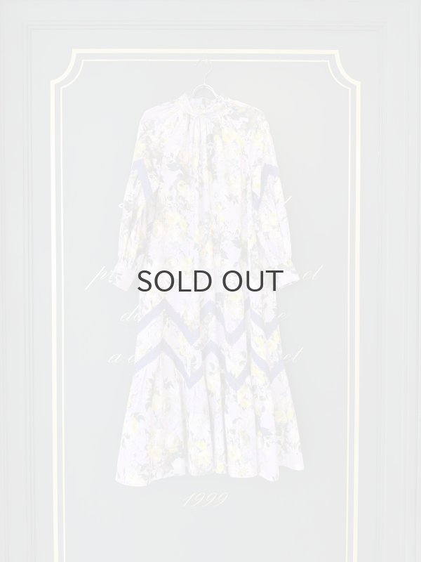 画像1: 別注!! print gather dress (PP) (1)