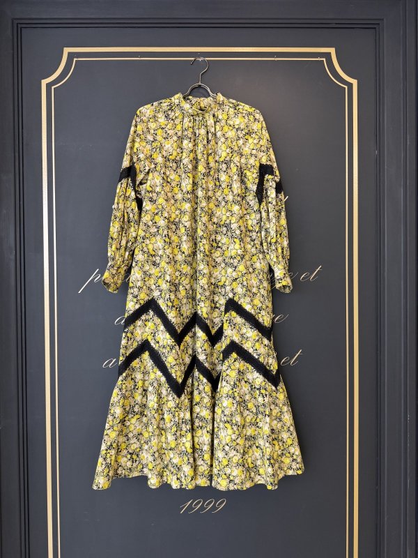 画像1: 別注!! print gather dress (125 YW) (1)