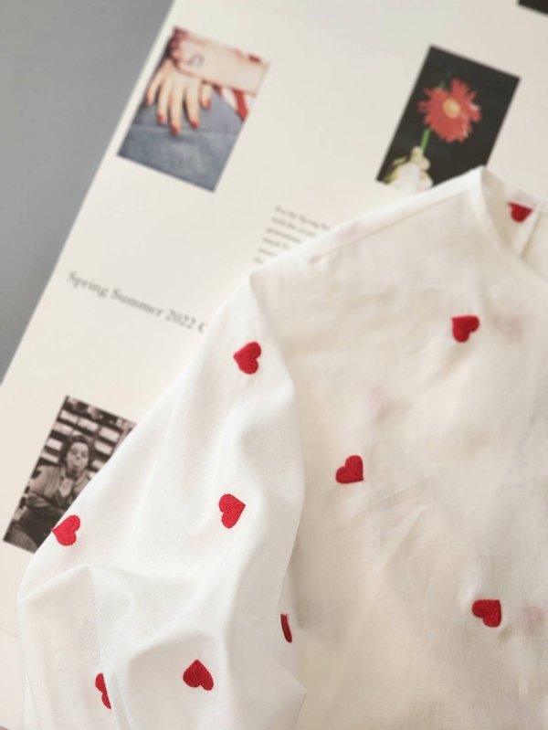 画像24: 別注!! ハートモチーフ刺繍トップ (WH×RD) (24)