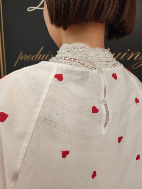 画像34: 別注!! ハートモチーフ刺繍トップ (WH×RD) (34)