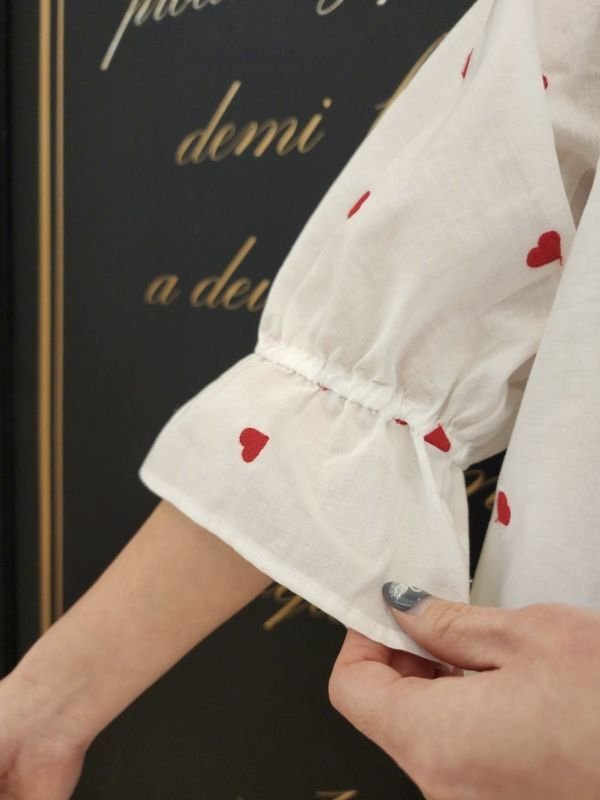 画像29: 別注!! ハートモチーフ刺繍トップ (WH×RD) (29)