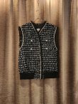 画像1: thread tweed vest (BK) (1)