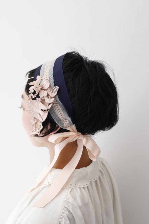 画像4: ☆ ×hitomi shinoyama design バックリボンヘッドドレス-forest parade-（SH0171:NV） (4)