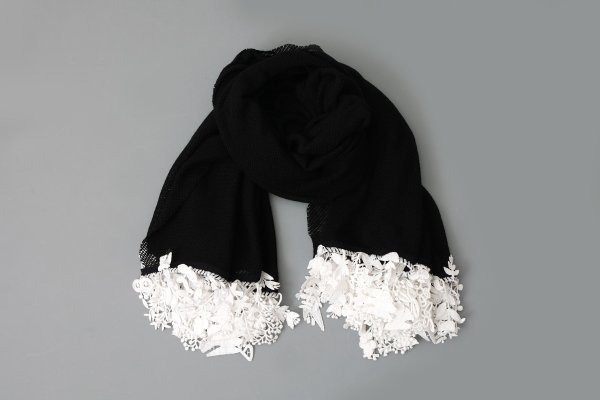 画像1: forest parade ストール (ADA7729:BK) (1)