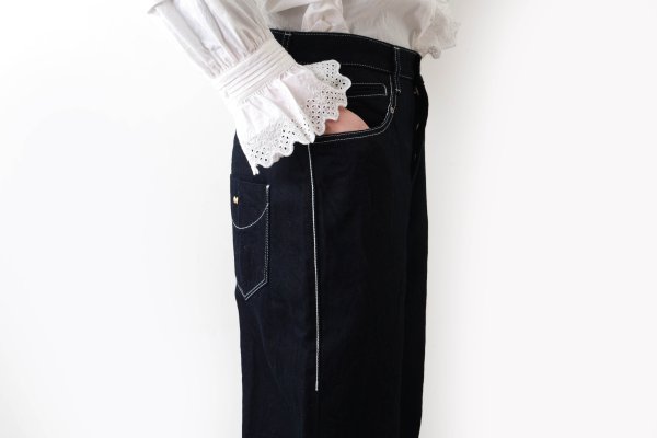 画像18: always ビッグポケットワイドデニム (DN4627:BL) (18)