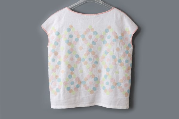 画像2: ◯ lueur フレンチスリーブブラウス (ADS1377:WH) (2)