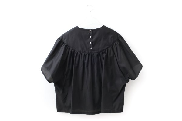 画像2: light wind ヨークギャザーブラウス (AES1428:BK) (2)