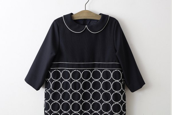 画像3: ○ 子供服 tambourine 丸襟ワンピース (ACS3391P:NV×WH / LGY) (3)