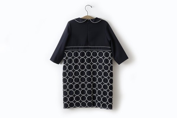 画像2: ○ 子供服 tambourine 丸襟ワンピース (ACS3391P:NV×WH / LGY) (2)