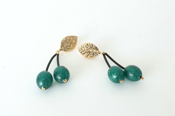 画像4: SALE50%OFF!! France dead stock チェリーイヤリング(GR) (4)