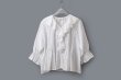 画像1: sheer check raffle collar blouse (OWH) (1)