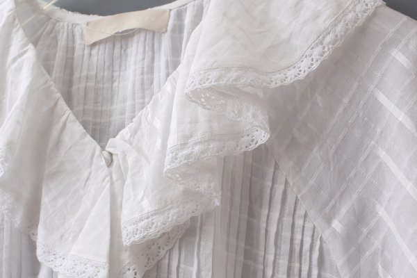 画像6: sheer check raffle collar blouse (OWH) (6)