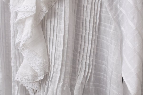 画像7: sheer check raffle collar blouse (OWH) (7)