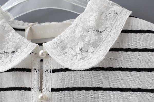 画像5: cotton nylon lace color knit cardigan (WH×BK) (5)
