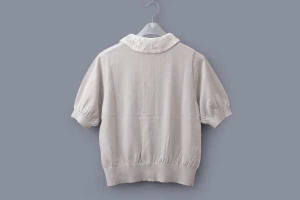 画像2: cotton nylon lace color knit cardigan (IGY) (2)