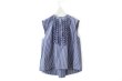 画像1: SALE‼︎ modern tuck frill flare blouse (NV×WH) (1)