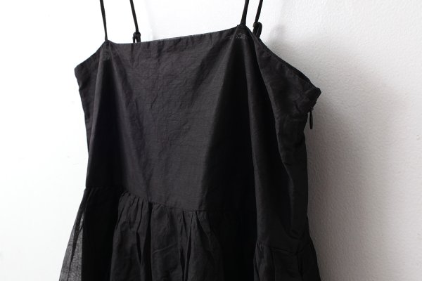 画像4: sheer starched cotton 2way cami skirt (BK) (4)